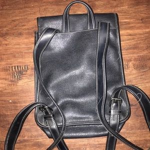 Black gap leather mini backpack